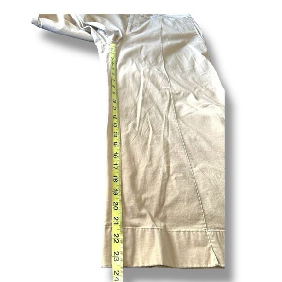 Lauren Ralph Lauren Cropped Wide Leg Pants Size 14 Tan Khaki Lightweight - Picture 4 of 8